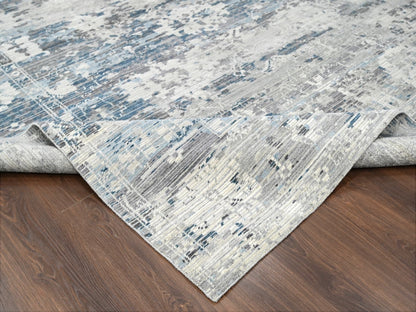 Ivory 9'3" x 12'0" Modern and Contemporary Hand knotted Wool Rug - Sku: O084578