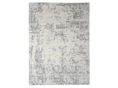 Modern / Contemporary hand-knotted wool rug in Ivory, 9' x 11'10" — SKU O084579