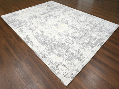 Modern / Contemporary hand-knotted wool rug in Ivory, 9' x 11'10" — SKU O084579 (view 3)