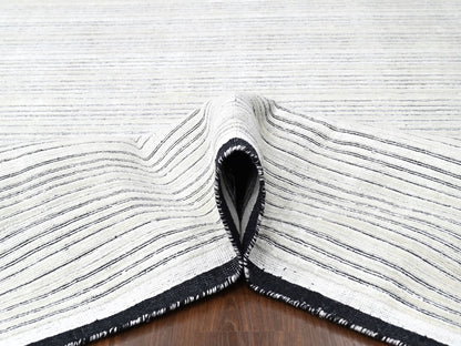 Ivory 11'11" x 18'1" Modern and Contemporary Handloom Wool/Silk Rug - Sku: O084582