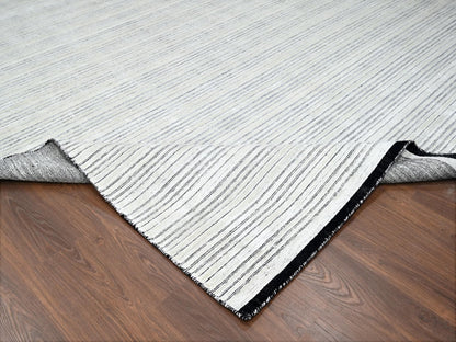 Ivory 11'11" x 18'1" Modern and Contemporary Handloom Wool/Silk Rug - Sku: O084582