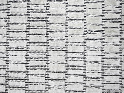 Modern / Contemporary hand-knotted wool/plant based silk rug in Ivory, 9' x 11'9" — SKU O084585 (view 8)
