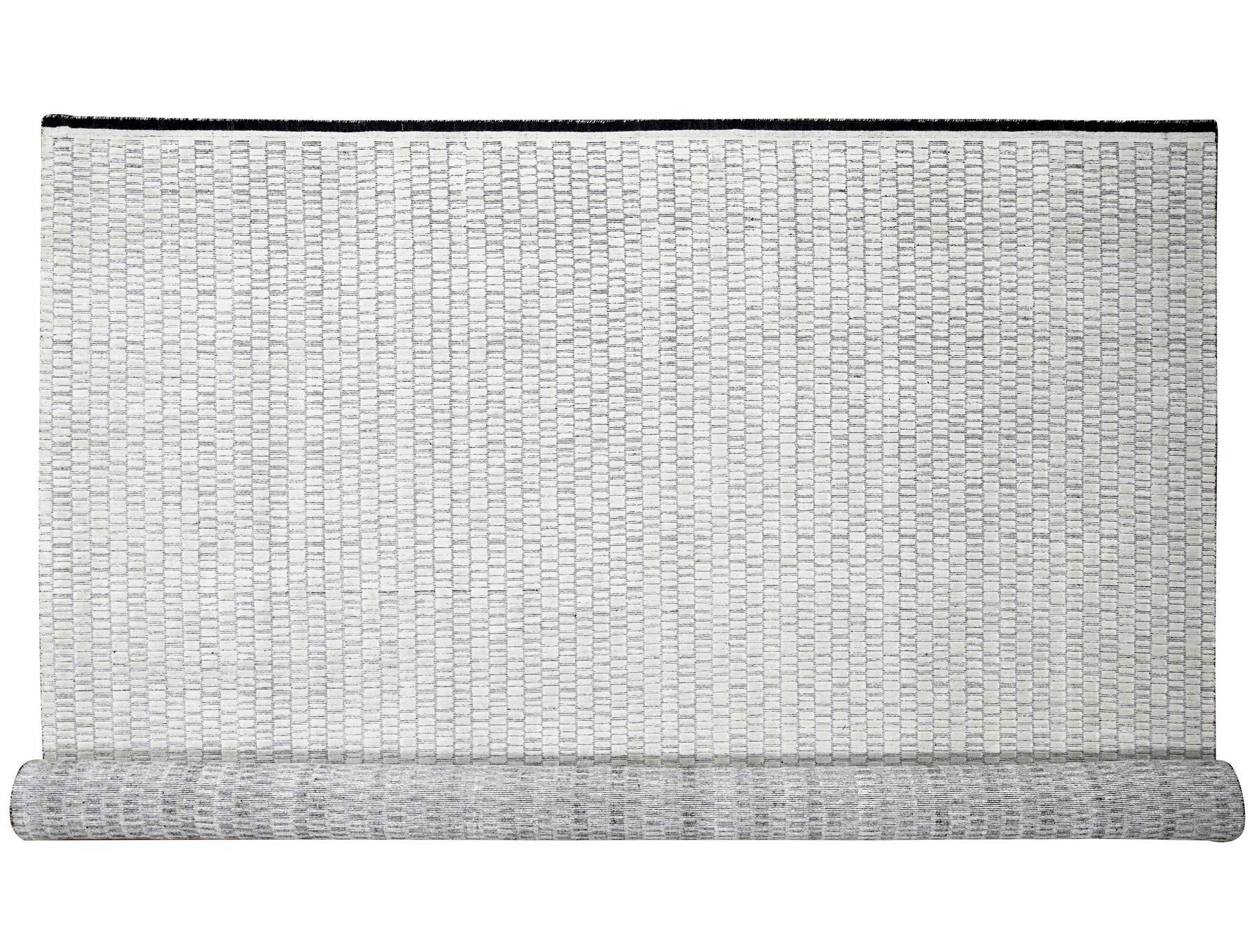 Ivory 14'2" x 18'0" Modern and Contemporary Handloom Wool/Silk Rug - Sku: O084588