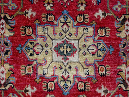 Heriz hand-knotted wool rug in Red & Buttery Brown, 8' x 8' — SKU O084593 (view 4)