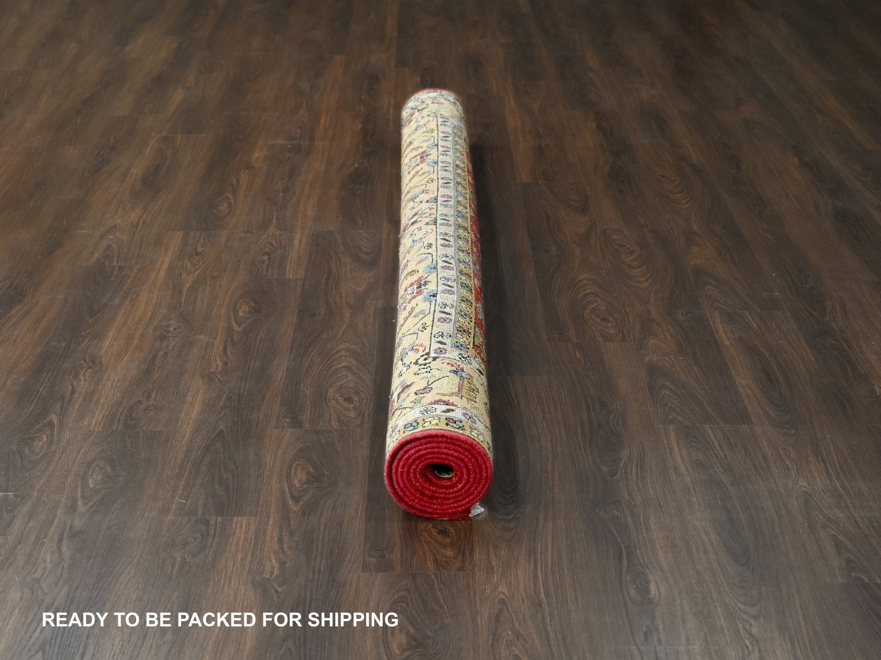 Heriz hand-knotted wool rug in Red & Buttery Brown, 8' x 8' — SKU O084593 (view 5)