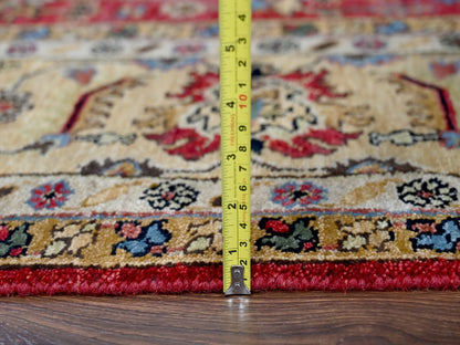 Heriz hand-knotted wool rug in Red & Buttery Brown, 8' x 8' — SKU O084593 (view 6)