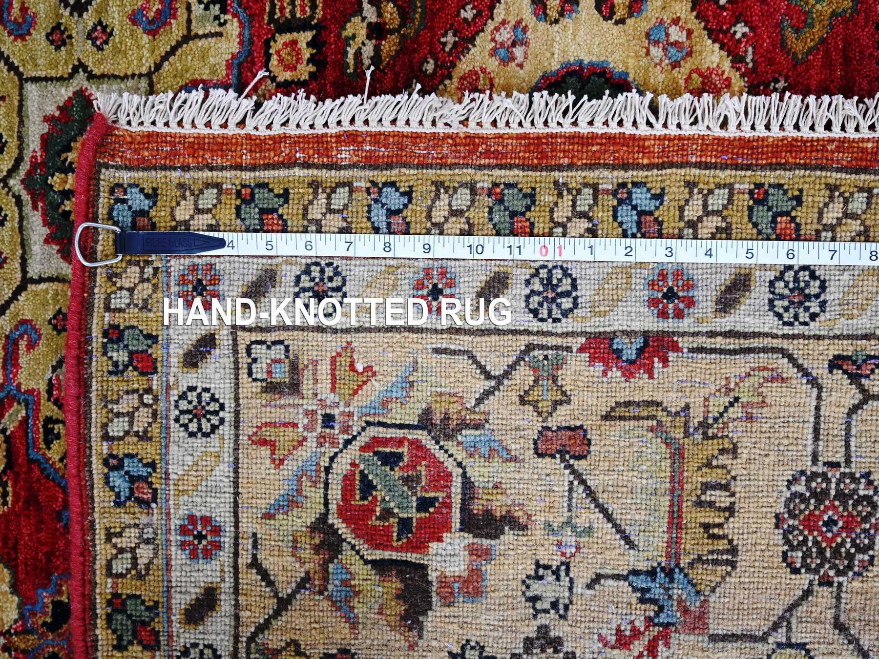 Heriz hand-knotted wool rug in Red & Buttery Brown, 8' x 8' — SKU O084593 (view 7)