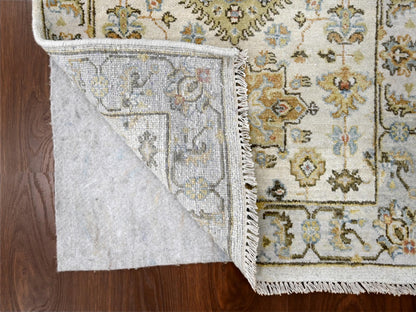 Tribal Heriz hand-knotted wool runner in Ivory & Silver Gray, 2'7" x 7'9" — SKU O084607 (view 3)