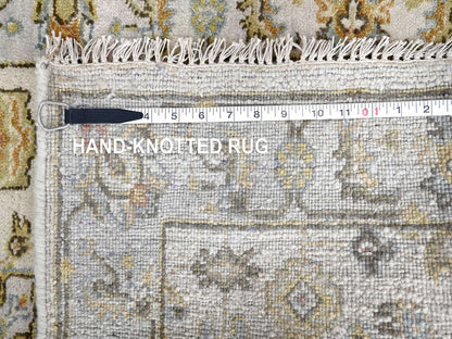 Tribal Heriz hand-knotted wool runner in Ivory & Silver Gray, 2'7" x 7'9" — SKU O084607 (view 8)