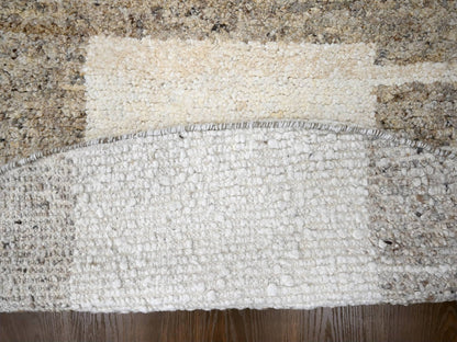 Brown 7'10" x 8'3" Modern / Contemporary Hand knotted Wool Rug - Sku: O084623