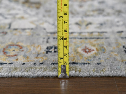 Heriz Transitional hand-knotted wool rug in Ivory & Sea Gray, 2' x 3' — SKU O084630 (view 6)
