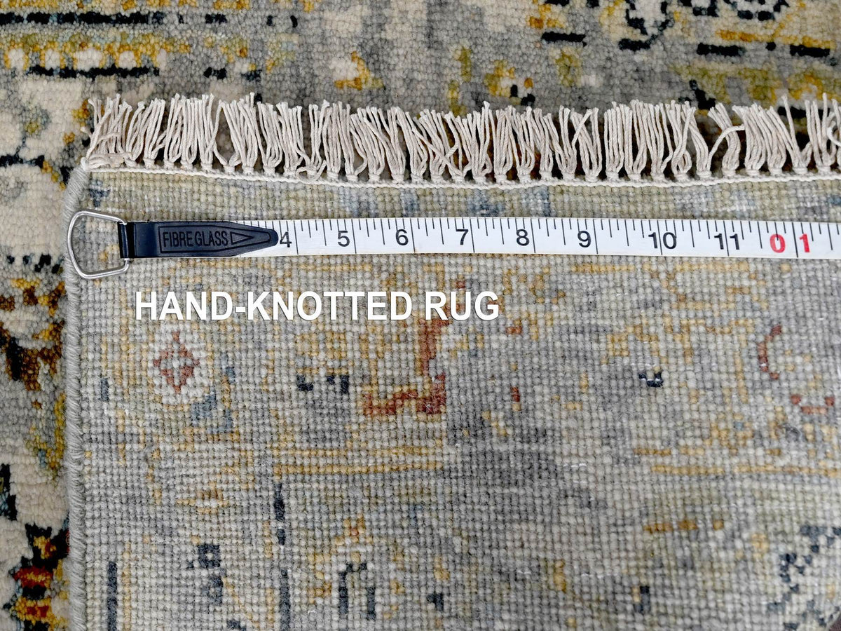 Heriz Transitional hand-knotted wool rug in Ivory & Sea Gray, 2' x 3' — SKU O084630 (view 7)