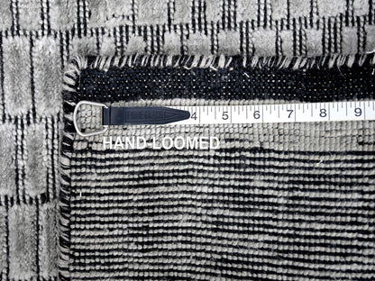 Modern / Contemporary hand-knotted wool/plant based silk rug in Gray, 2' x 3' — SKU O084656 (view 7)