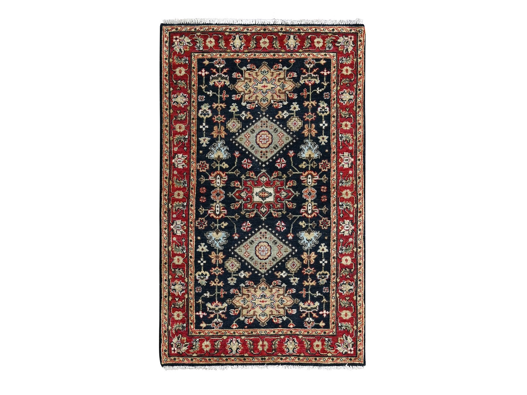 Heriz hand-knotted wool rug in Black & Red, 3'2" x 5' — SKU O084662