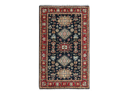 Black 3'2" x 5'0" Heriz Hand knotted Wool Rug - Sku: O084662
