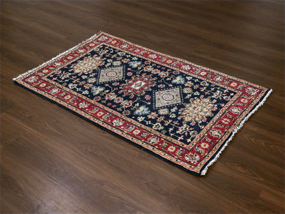 Black 3'2" x 5'0" Heriz Hand knotted Wool Rug - Sku: O084662