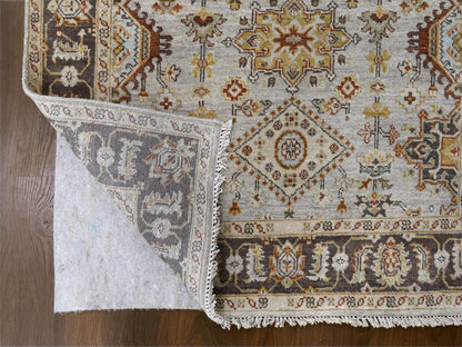 Tribal Heriz hand-knotted wool runner in Gray & Brown, 4'2" x 9'10" — SKU O084665 (view 3)
