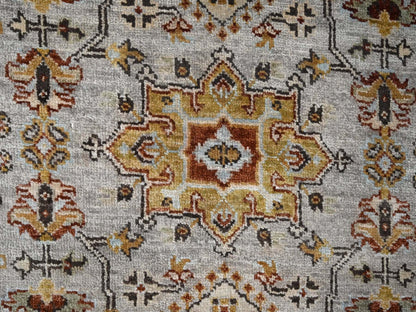 Tribal Heriz hand-knotted wool runner in Gray & Brown, 4'2" x 9'10" — SKU O084665 (view 5)