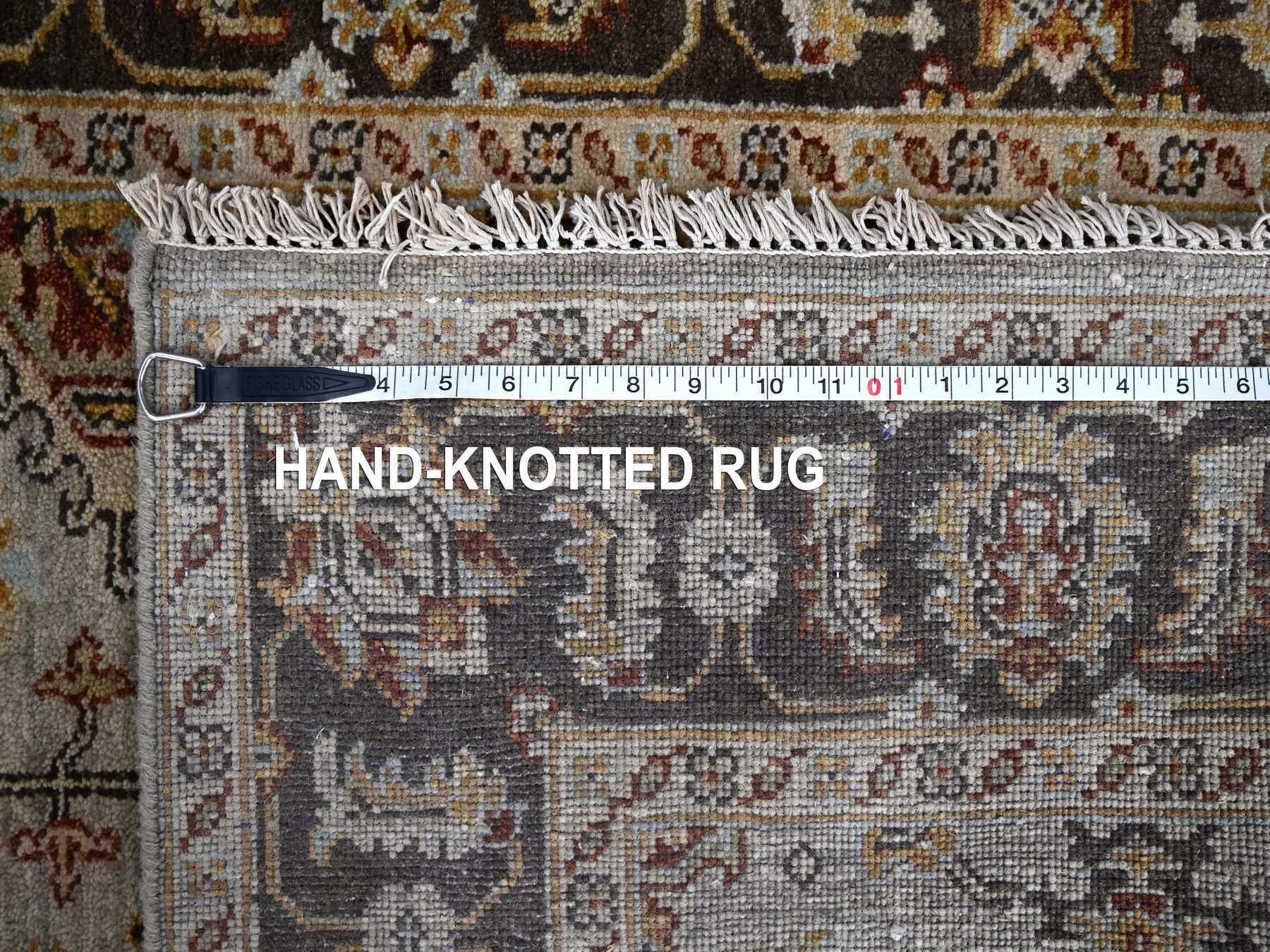 Tribal Heriz hand-knotted wool runner in Gray & Brown, 4'2" x 9'10" — SKU O084665 (view 8)