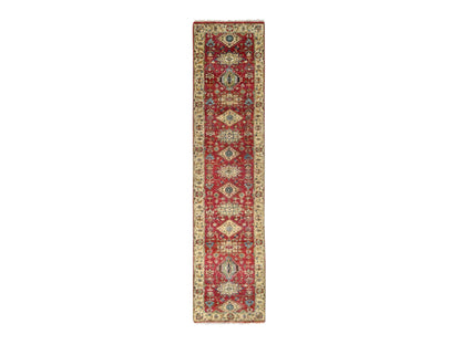 Heriz hand-knotted wool runner in Red & Mellow Yellow, 2'7" x 12' — SKU O084684