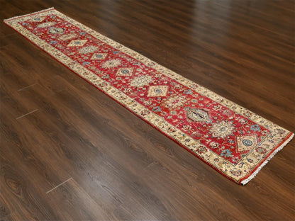 Heriz hand-knotted wool runner in Red & Mellow Yellow, 2'7" x 12' — SKU O084684 (view 2)