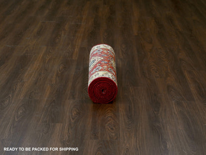 Heriz hand-knotted wool runner in Red & Mellow Yellow, 2'7" x 12' — SKU O084684 (view 6)