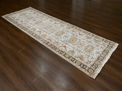 Tribal Heriz hand-knotted wool runner in Gray & Brown, 4'2" x 12' — SKU O084691 (view 2)
