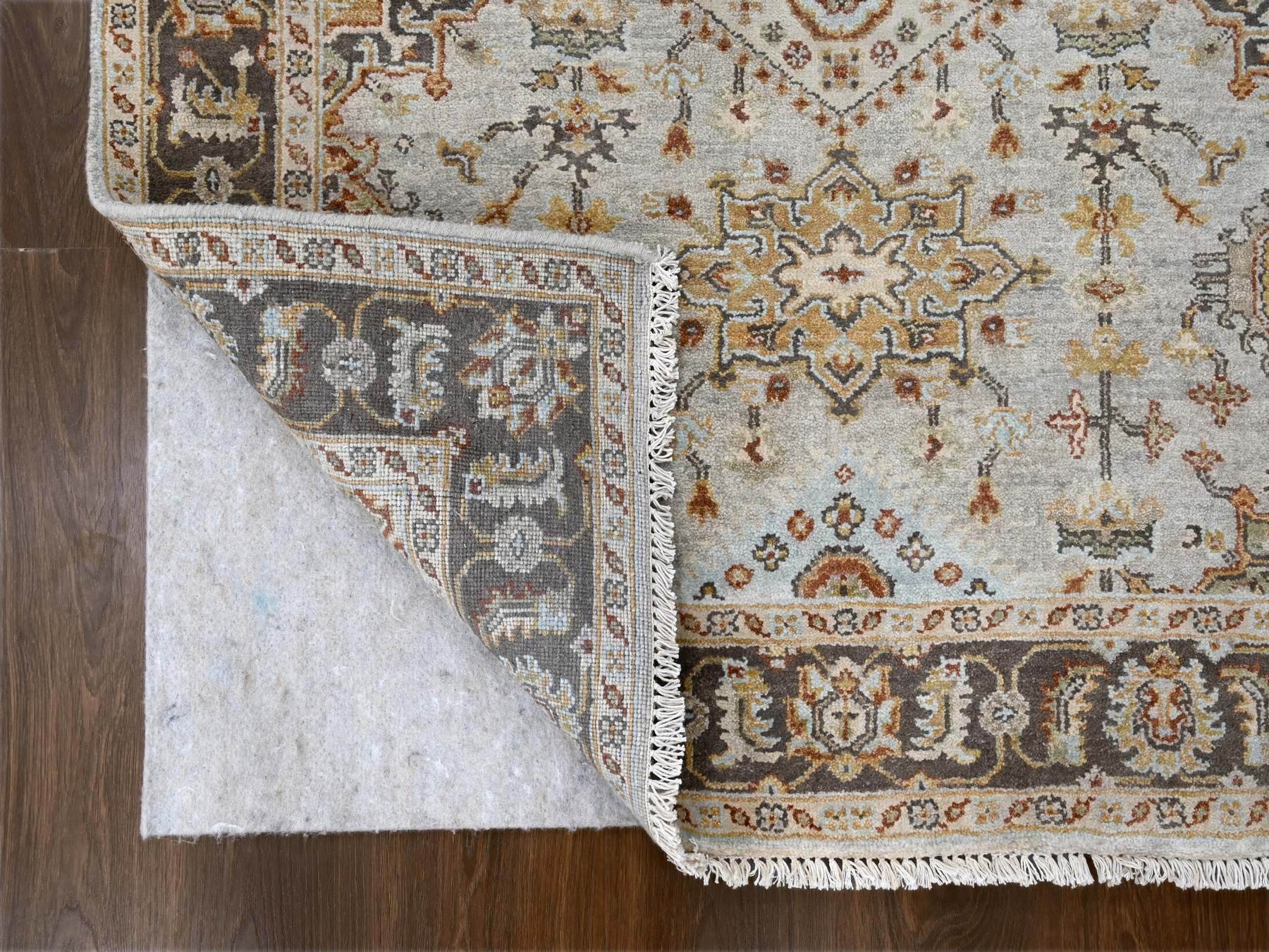 Tribal Heriz hand-knotted wool runner in Gray & Brown, 4'2" x 12' — SKU O084691 (view 3)
