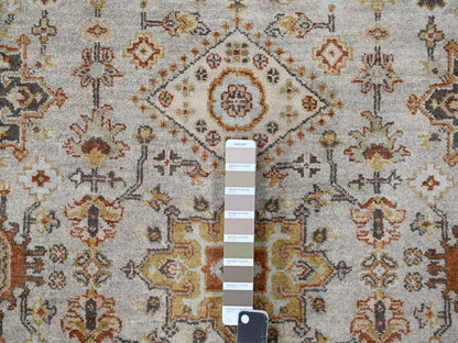 Tribal Heriz hand-knotted wool runner in Gray & Brown, 4'2" x 12' — SKU O084691 (view 4)