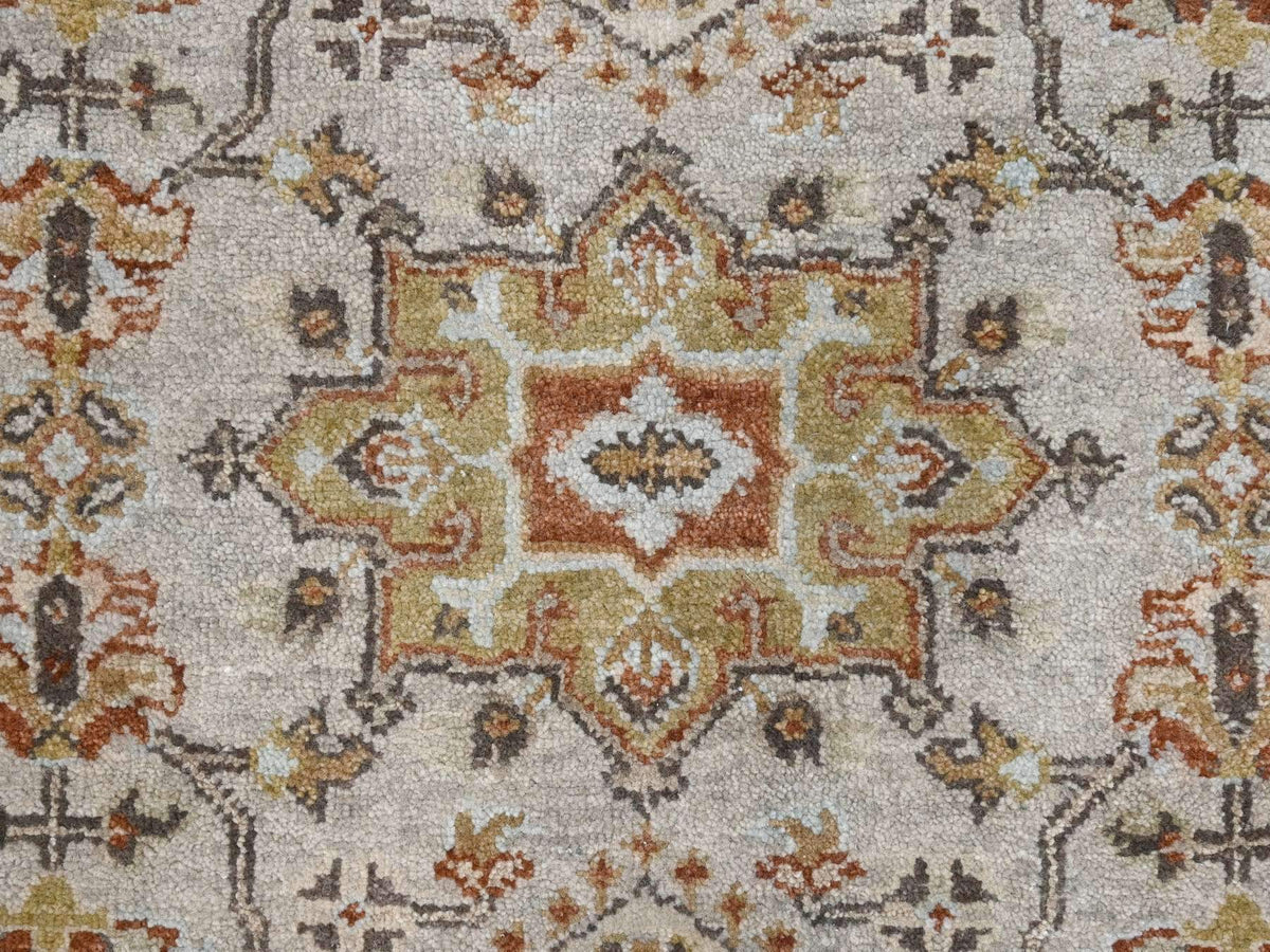 Tribal Heriz hand-knotted wool runner in Gray & Brown, 4'2" x 12' — SKU O084691 (view 5)