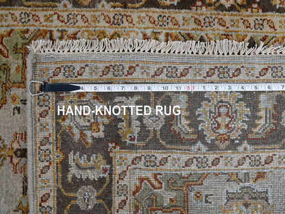 Tribal Heriz hand-knotted wool runner in Gray & Brown, 4'2" x 12' — SKU O084691 (view 8)