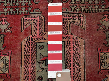 Red 2'3" x 8'5" Vintage Hand knotted Wool Rug - Sku: O0846