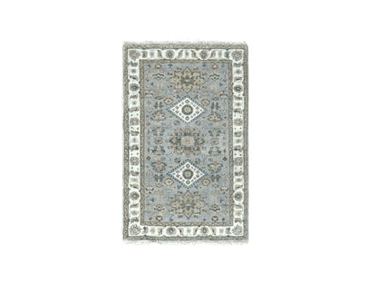 Heriz hand-knotted wool rug in Gray & Ivory, 3'1" x 5' — SKU O084702