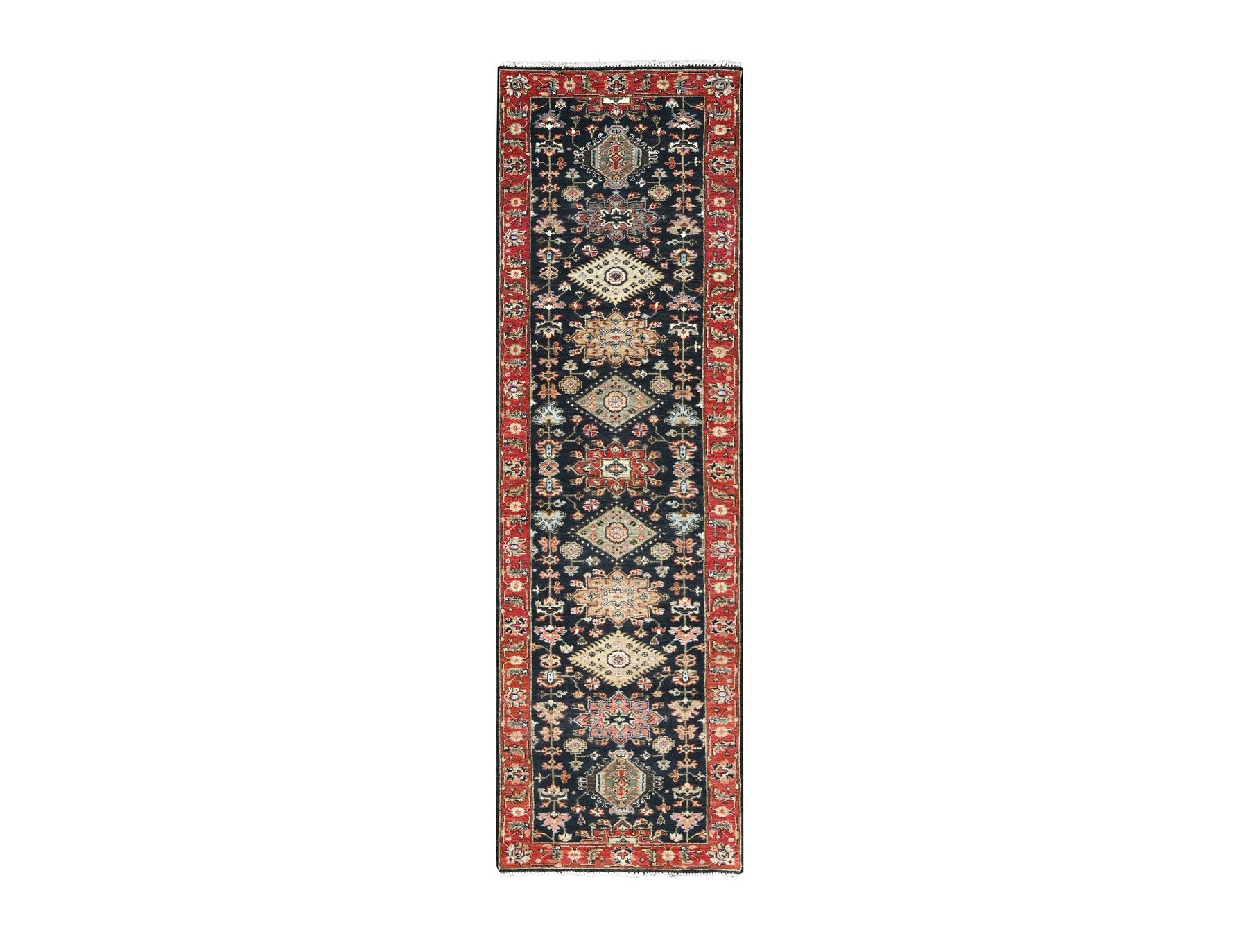 Karajeh Traditional hand-knotted wool runner in Black, 2'7" x 10'1", SKU O084710