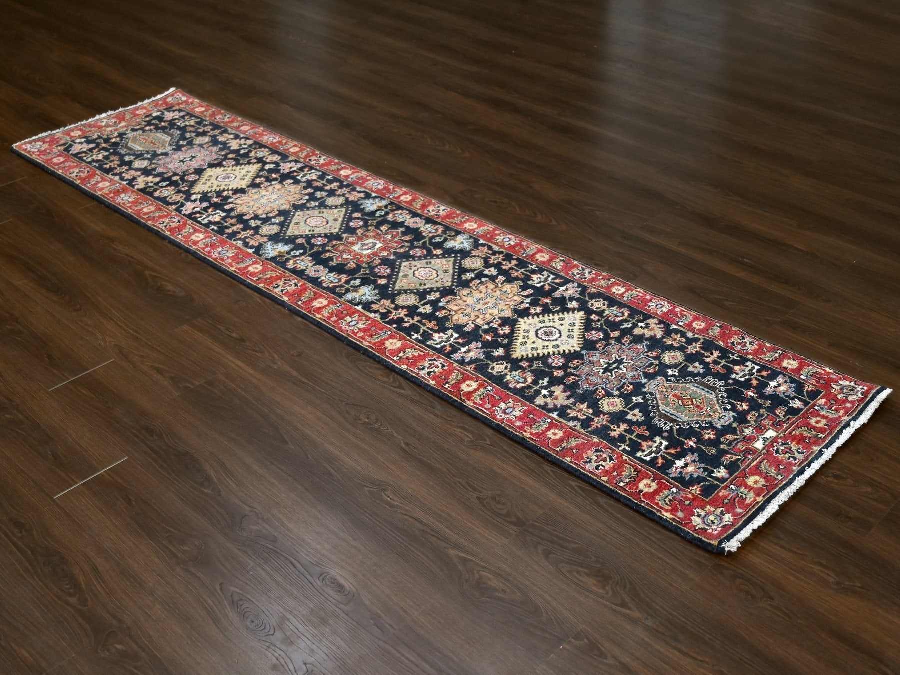 Karajeh Traditional hand-knotted wool runner in Black, 2'7" x 10'1", SKU O084710