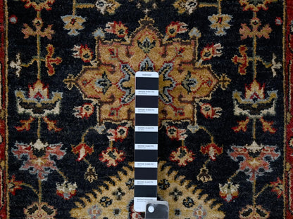 Black 2'7" x 10'1" Heriz Hand knotted Wool Rug - Sku: O084710