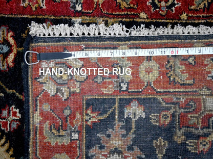 Black 2'7" x 10'1" Heriz Hand knotted Wool Rug - Sku: O084710