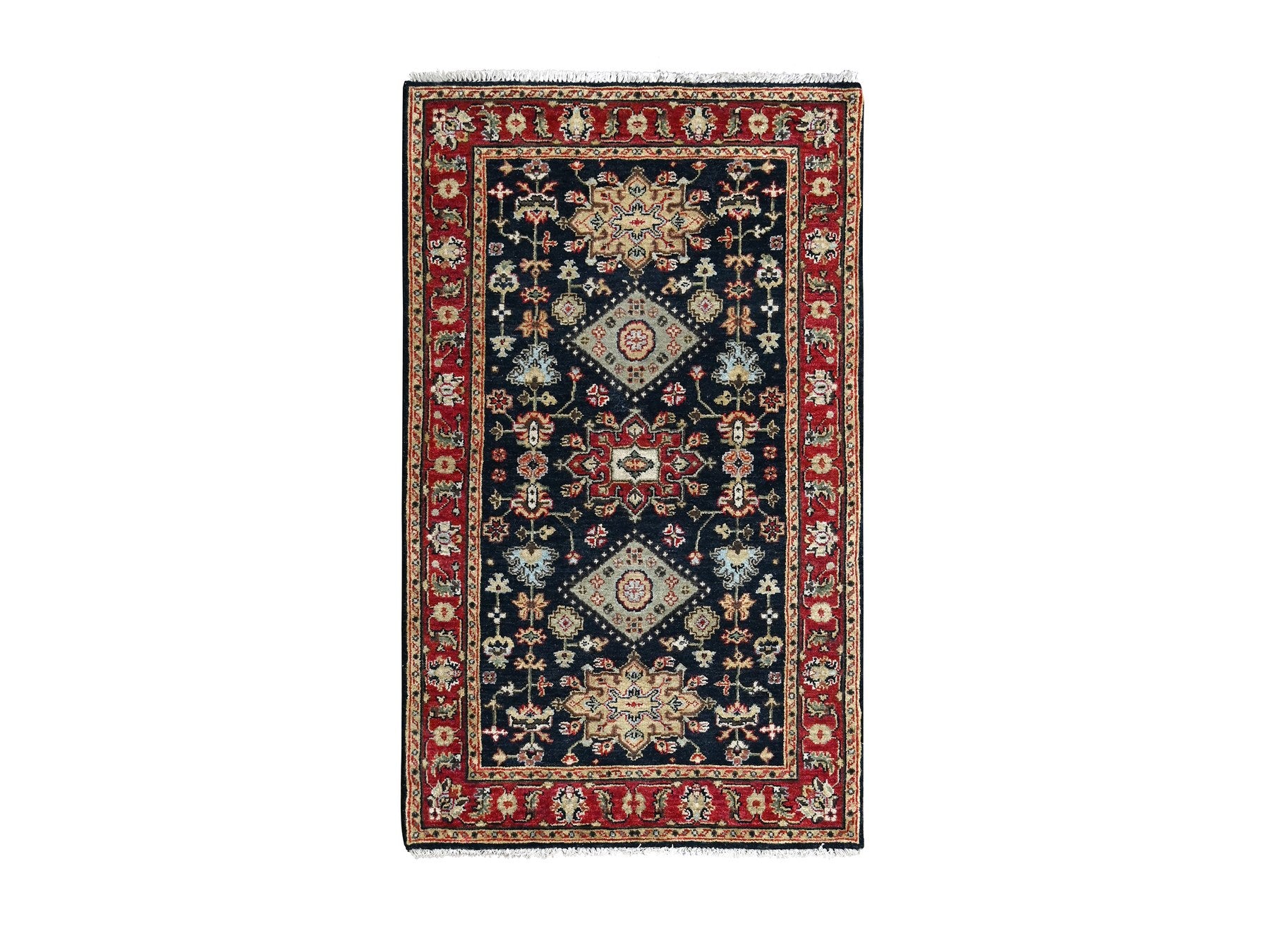 Heriz hand-knotted wool rug in Black & Red, 3' x 5' — SKU O084711