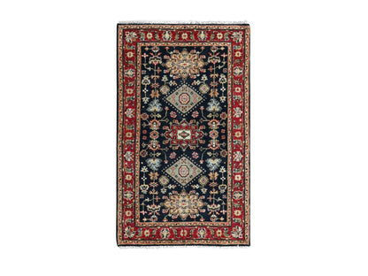 Black 3'0" x 5'0" Heriz Hand knotted Wool Rug - Sku: O084711