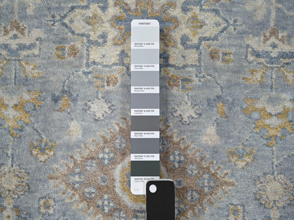 Heriz hand-knotted wool runner in Gray & Ivory, 2'7" x 10' — SKU O084712 (view 4)