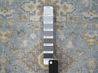 Heriz hand-knotted wool runner in Gray & Ivory, 2'7" x 10' — SKU O084712 (view 4)