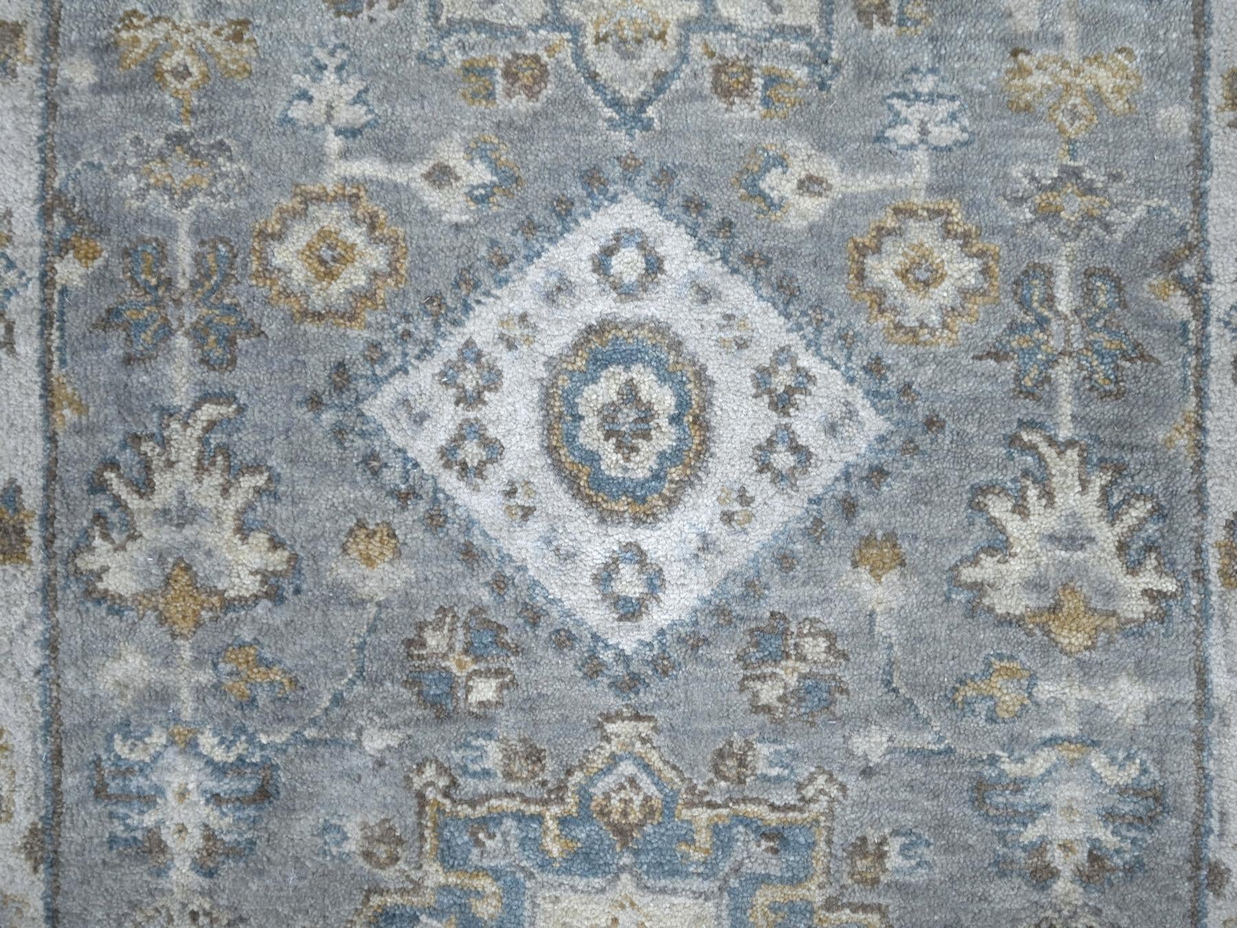 Heriz hand-knotted wool runner in Gray & Ivory, 2'7" x 10' — SKU O084712 (view 5)