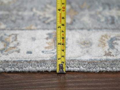 Heriz hand-knotted wool runner in Gray & Ivory, 2'7" x 10' — SKU O084712 (view 7)