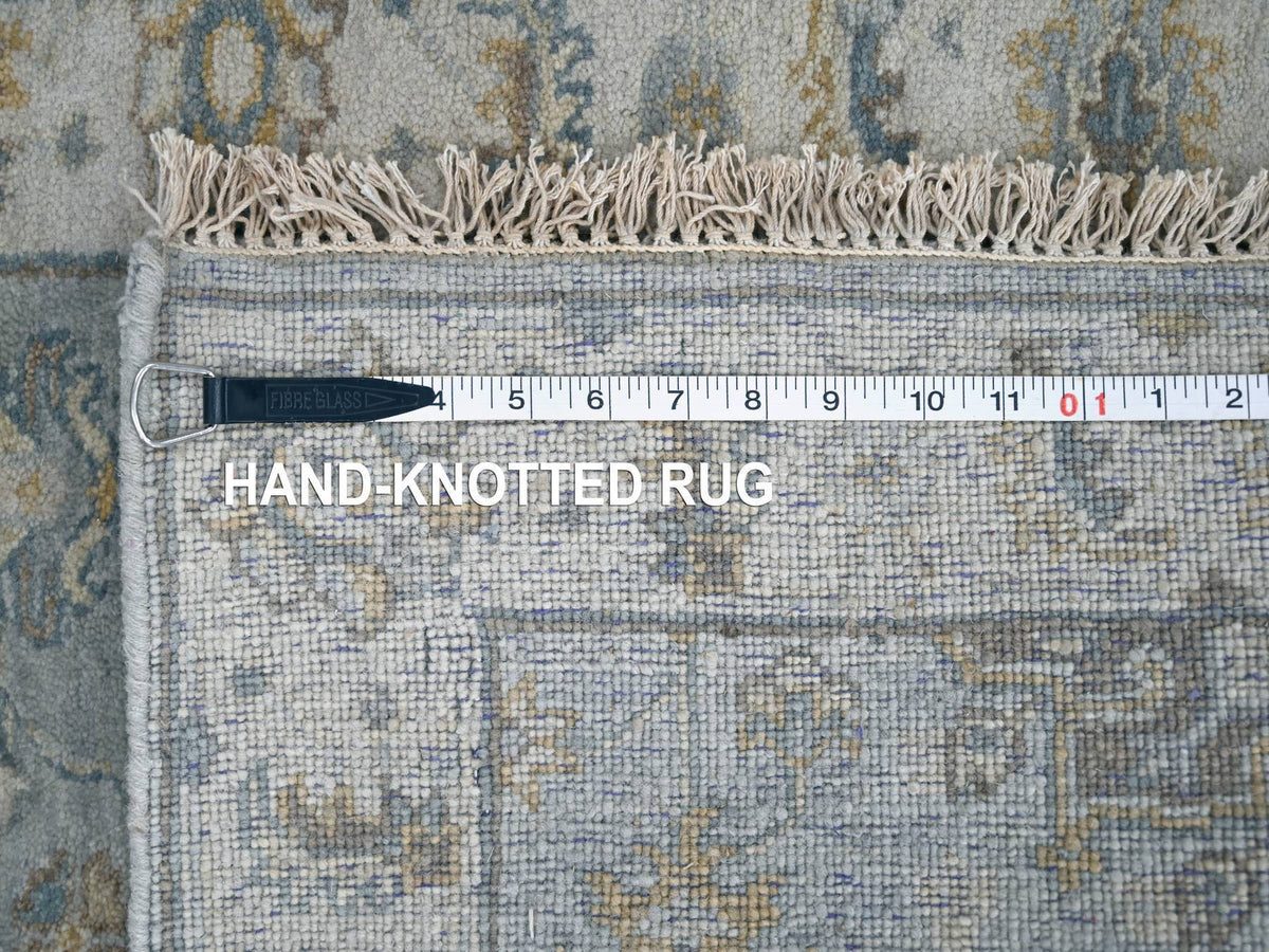 Heriz hand-knotted wool runner in Gray & Ivory, 2'7" x 10' — SKU O084712 (view 8)