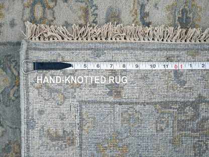 Heriz hand-knotted wool runner in Gray & Ivory, 2'7" x 10' — SKU O084712 (view 8)