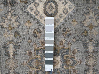 Heriz hand-knotted wool runner in Gray & Ivory, 2'8" x 7'10" — SKU O084719 (view 4)