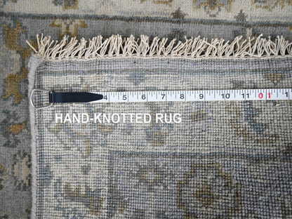 Heriz hand-knotted wool runner in Gray & Ivory, 2'8" x 7'10" — SKU O084719 (view 8)