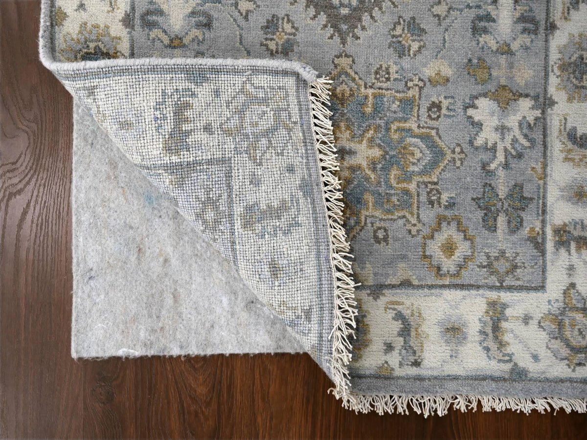 Heriz hand-knotted wool runner in Gray & Ivory, 2'7" x 7'9" — SKU O084720 (view 3)