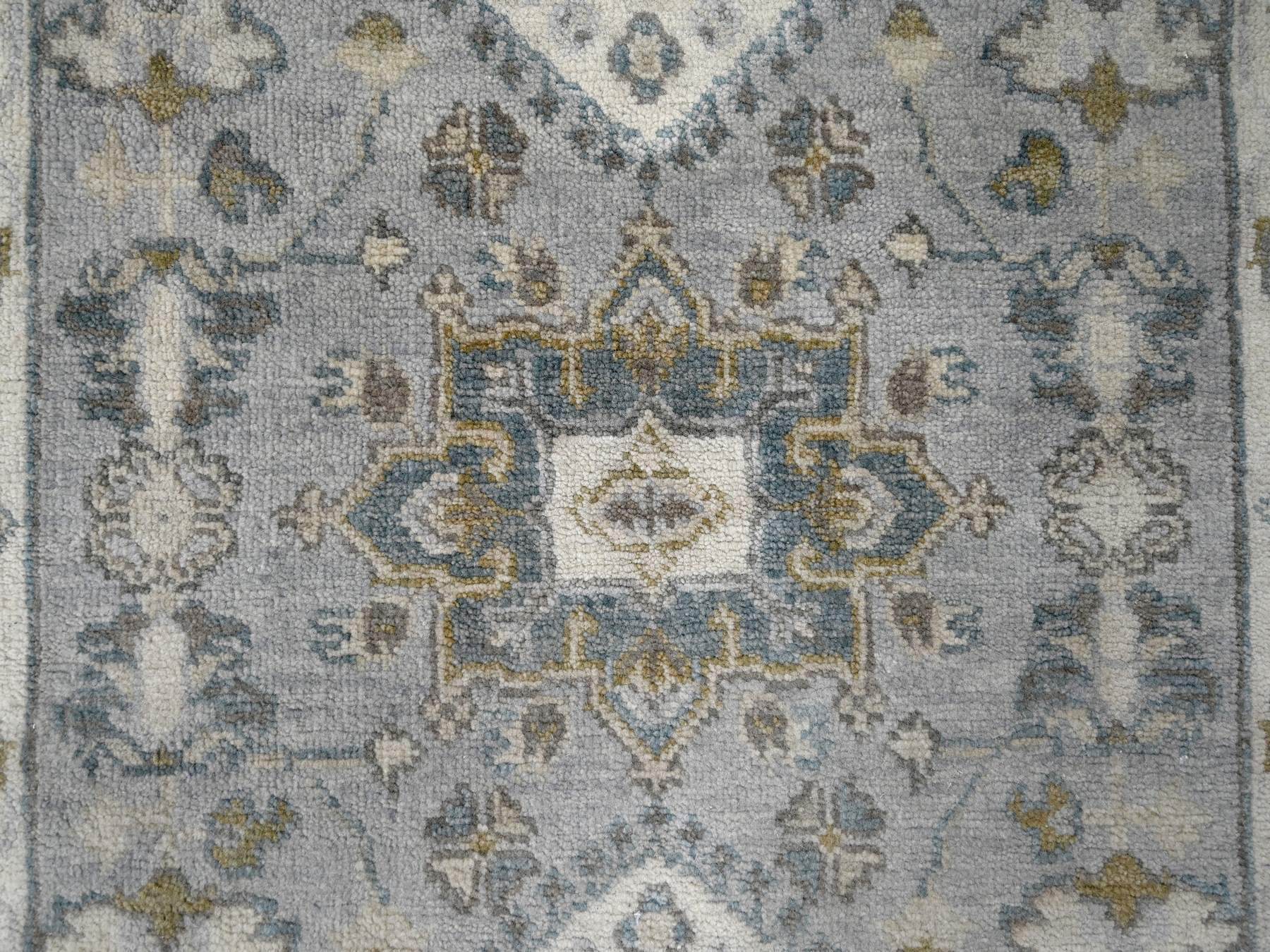 Heriz hand-knotted wool runner in Gray & Ivory, 2'7" x 7'9" — SKU O084720 (view 5)