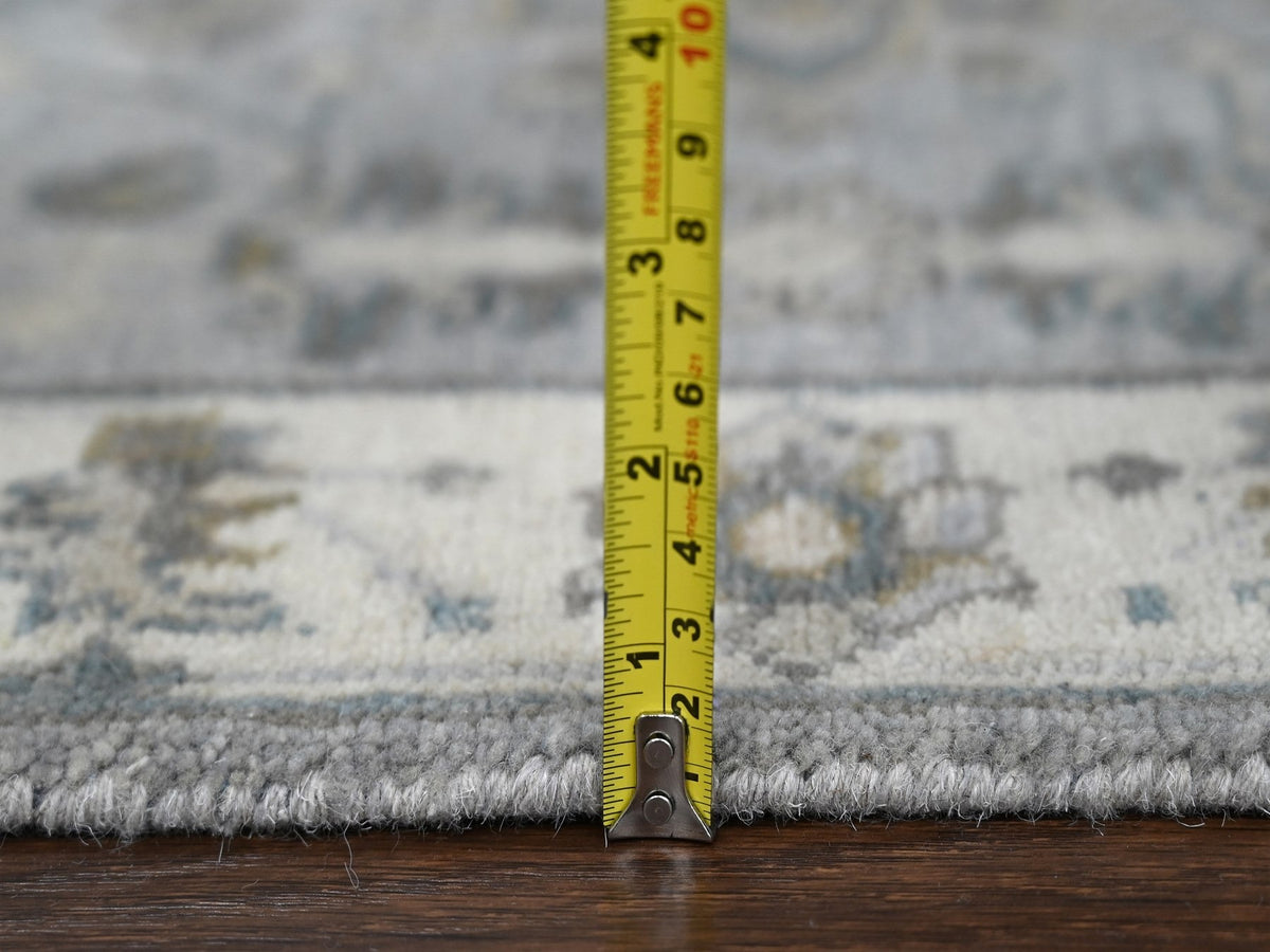 Heriz hand-knotted wool runner in Gray & Ivory, 2'7" x 7'9" — SKU O084720 (view 7)